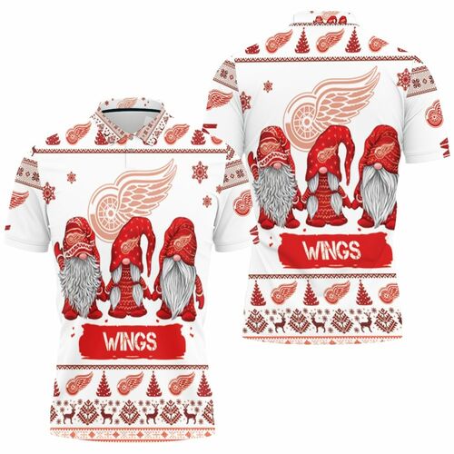 Christmas Gnomes Detroit Red Wings Ugly Sweatshirt Christmas 3d 3D All Over Print Polo Shirt