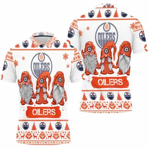 Christmas Gnomes Edmonton Oilers Ugly Sweatshirt Christmas 3d 3D All Over Print Polo Shirt