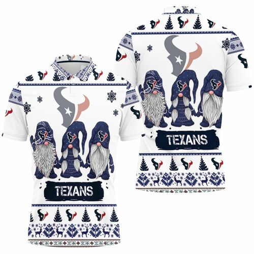 Christmas Gnomes Houston Texans Ugly Sweatshirt Christmas 3d 3D All Over Print Polo Shirt