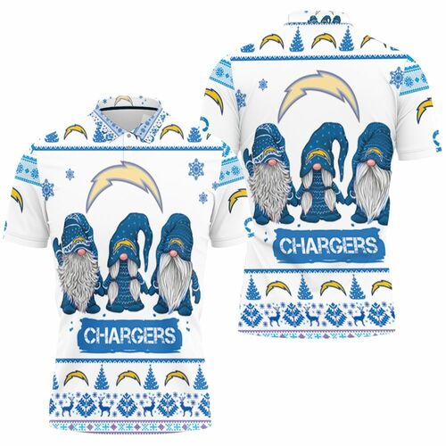 Christmas Gnomes Los Angeles Chargers Ugly Sweatshirt Christmas 3d 3D All Over Print Polo Shirt