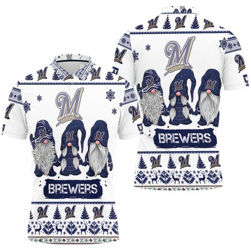 Christmas Gnomes Milwaukee Brewers Ugly Sweatshirt Christmas 3d 3D All Over Print Polo Shirt