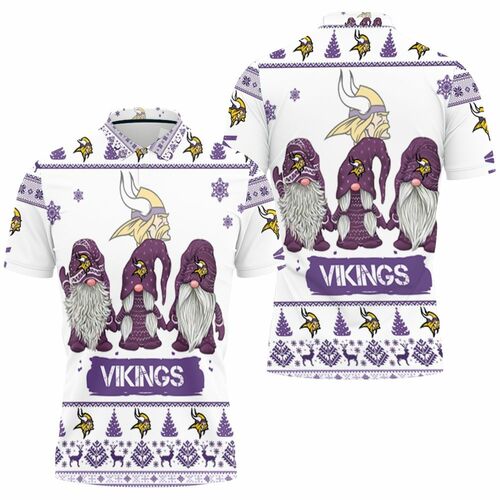 Christmas Gnomes Minnesota Vikings Ugly Sweatshirt Christmas 3d 3D All Over Print Polo Shirt