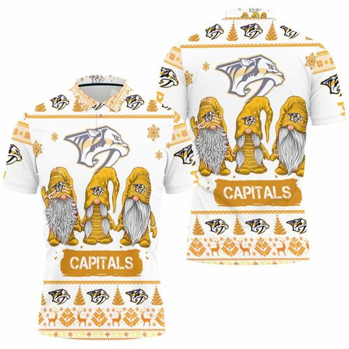 Christmas Gnomes Nashville Predators Ugly Sweatshirt Christmas 3d 3D All Over Print Polo Shirt