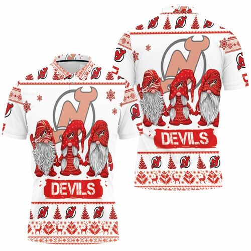 Christmas Gnomes New Jersey Devils Ugly Sweatshirt Christmas 3d 3D All Over Print Polo Shirt