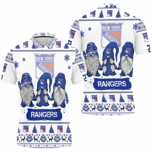 Christmas Gnomes New York Rangers Ugly Sweatshirt Christmas 3d 3D All Over Print Polo Shirt