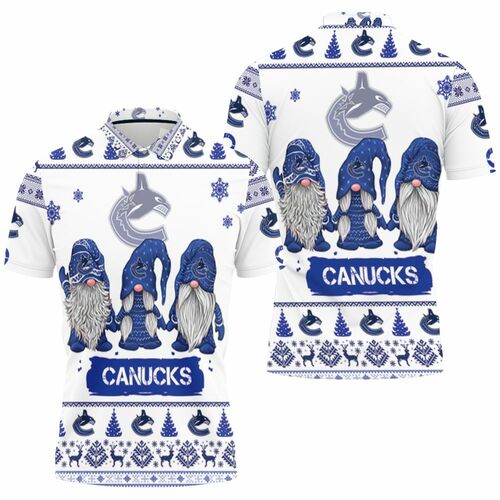 Christmas Gnomes Vancouver Canucks Ugly Sweatshirt Christmas 3d 3D All Over Print Polo Shirt