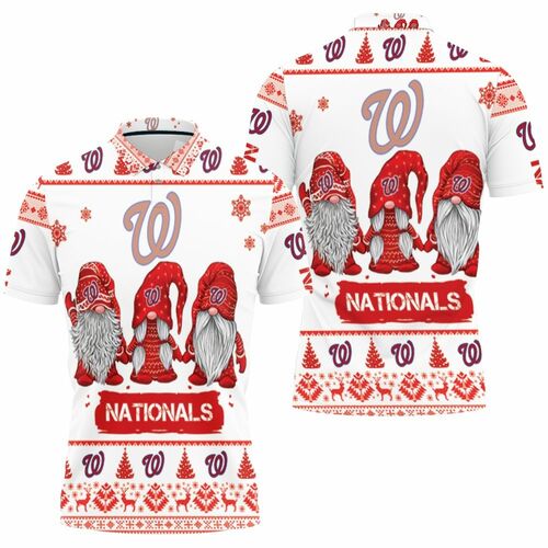 Christmas Gnomes Washington Nationals Ugly Sweatshirt Christmas 3d 3D All Over Print Polo Shirt