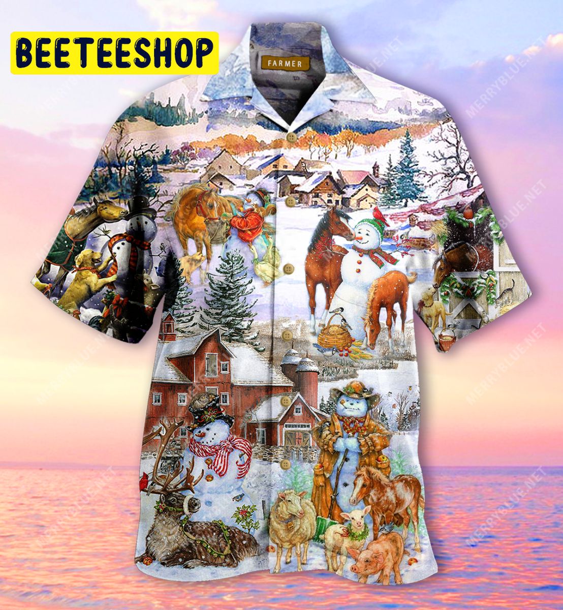 Christmas Is Better On Farm Unisex Trending Hawaiian Shirt