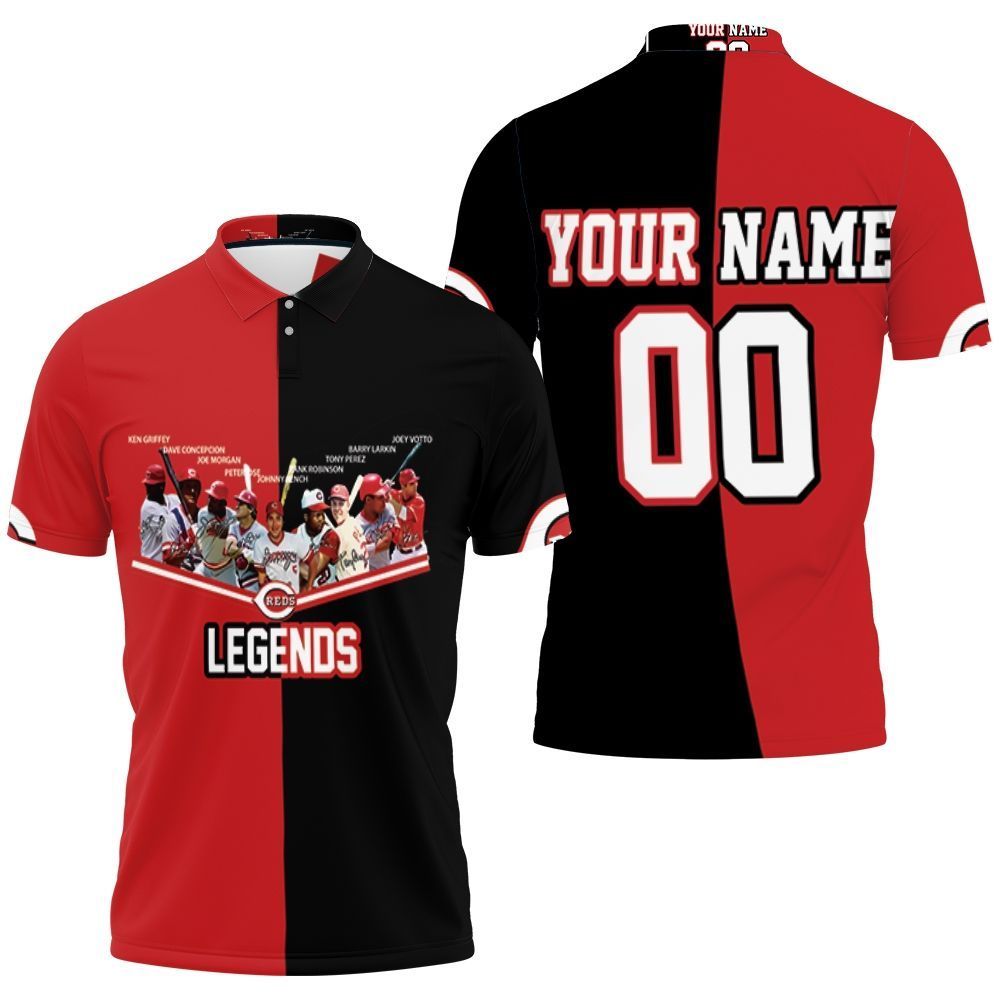 Cincinnati Reds Legends Signed Personalized 3D All Over Print Polo Shirt