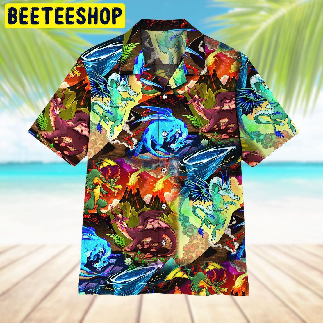 Color Art Dragon Trending Hawaiian Shirt