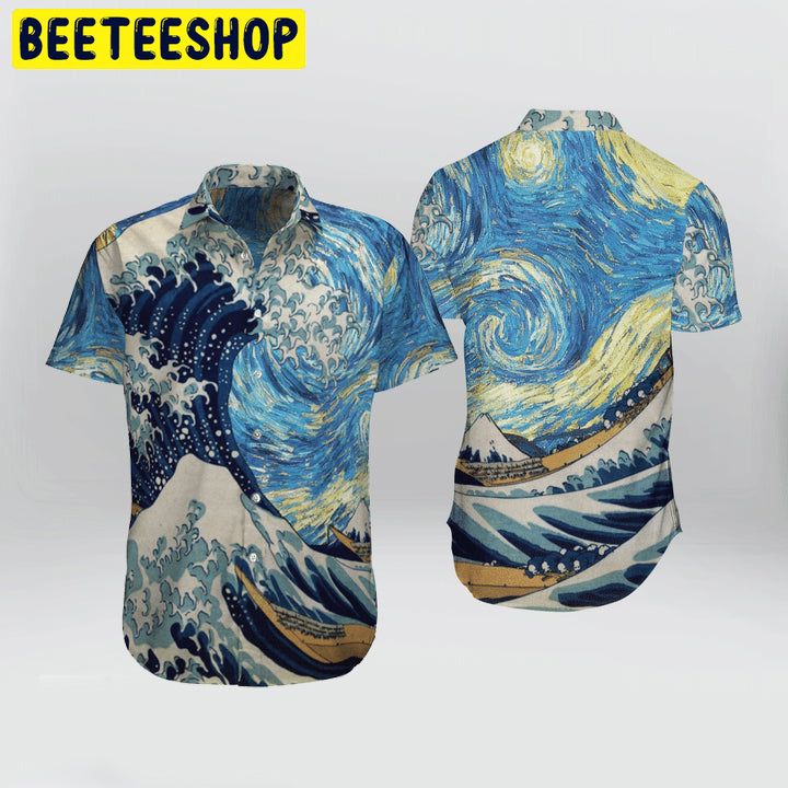 Color Art Japanese Aesthetic Ukiyoe Kanagawa Trending Hawaiian Shirt