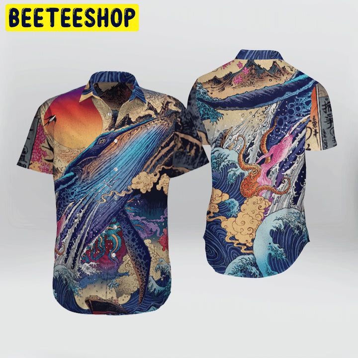 Color Art Japanese Aesthetic Ukiyoe Trending Hawaiian Shirt