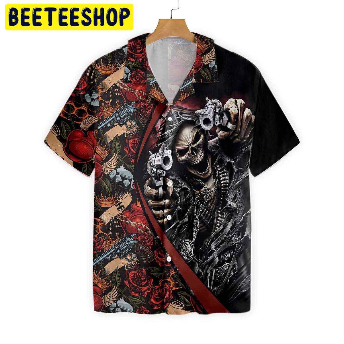 Cool Gun Skull Trending Hawaiian Shirt