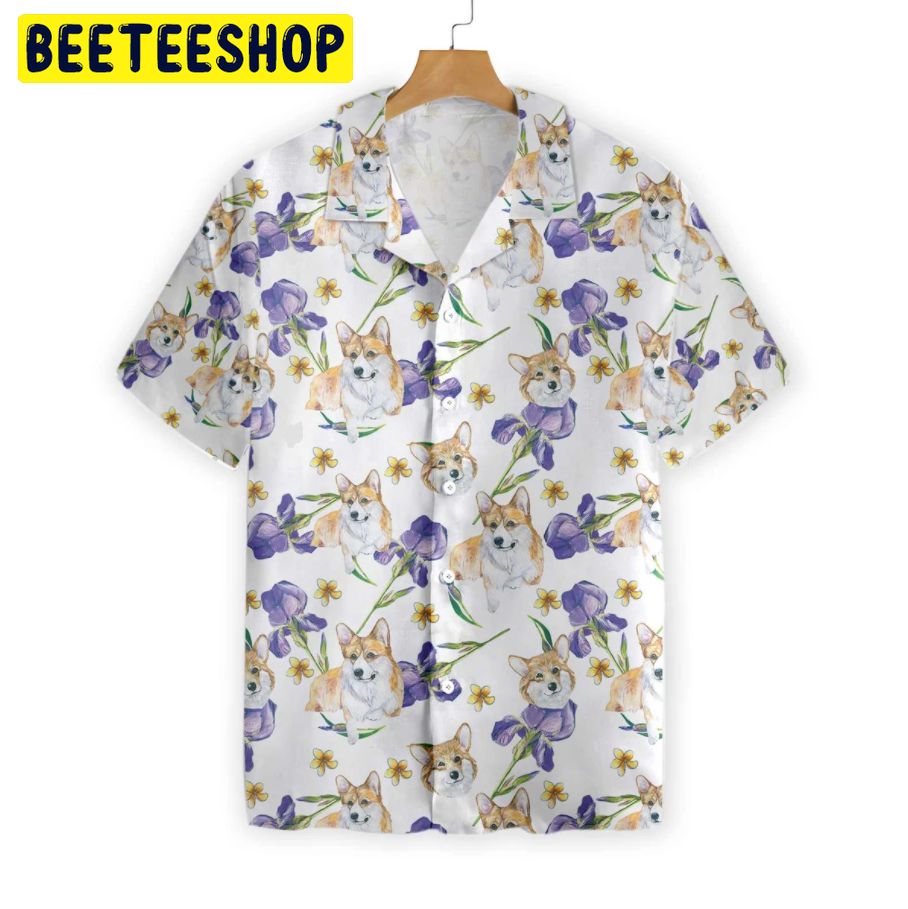 Corgi And Flowers Trending Hawaiian Shirt