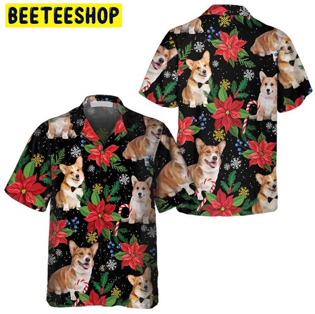 Corgi With Christmas Plants Trending Hawaiian Shirt