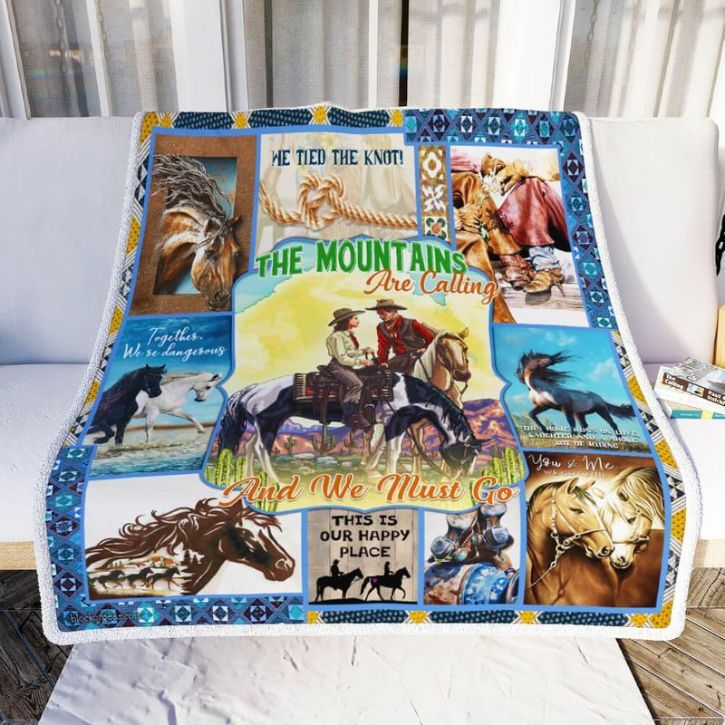 Couple The Mountains Are Calling And We Must Go Comfy Sofa Throw Blanket