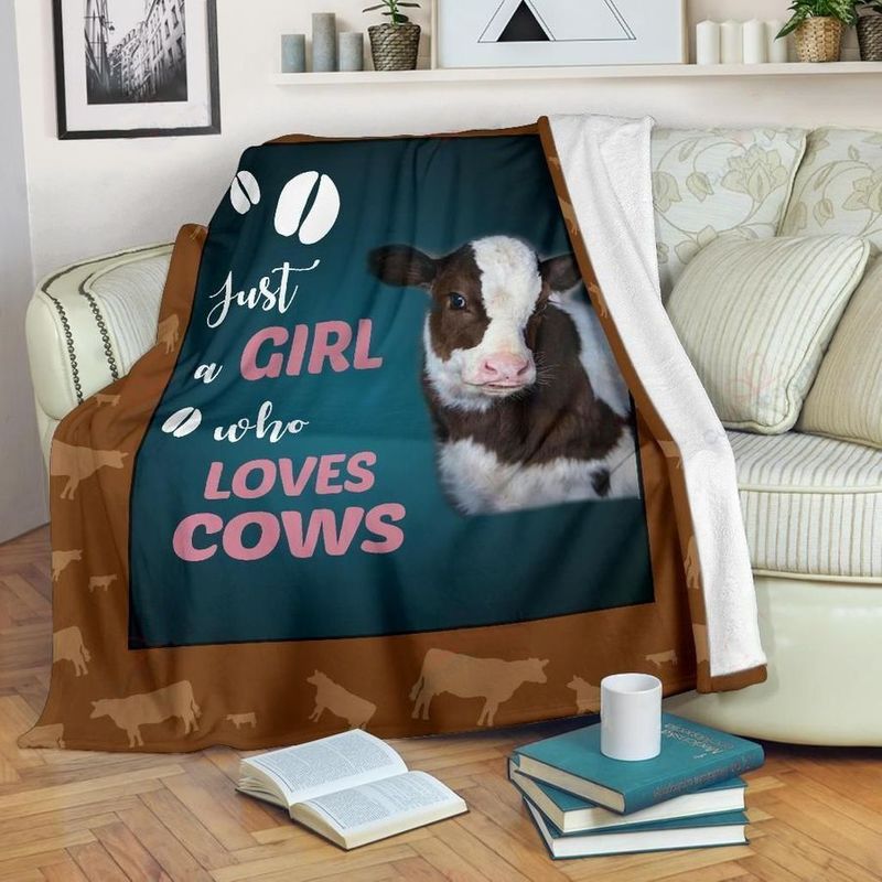 Cow Just Girl Who Loves Cows Comfy Sofa Throw Blanket