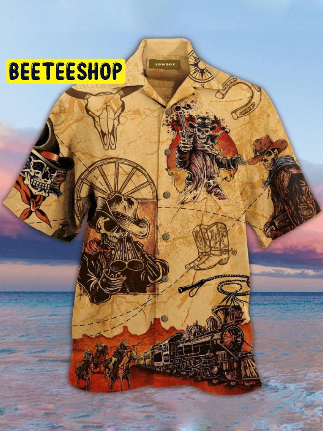 Cowboy Skull Combo Trending Hawaiian Shirt And Shorts