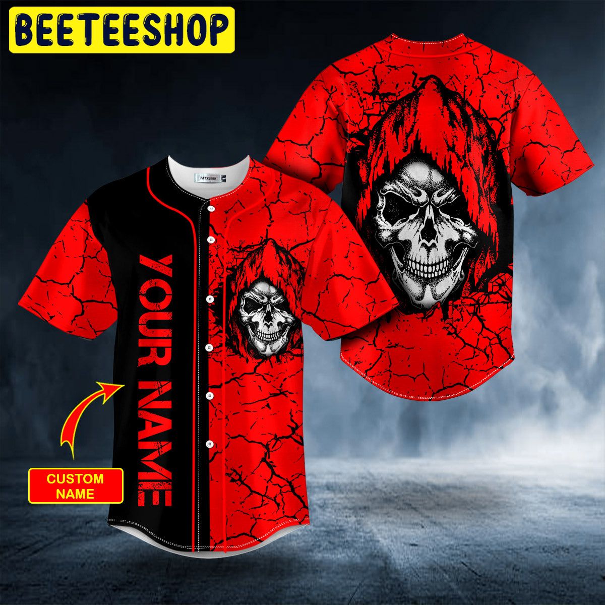 Crack Red Grim Reaper Custom Trending Baseball Jersey - Beeteeshop