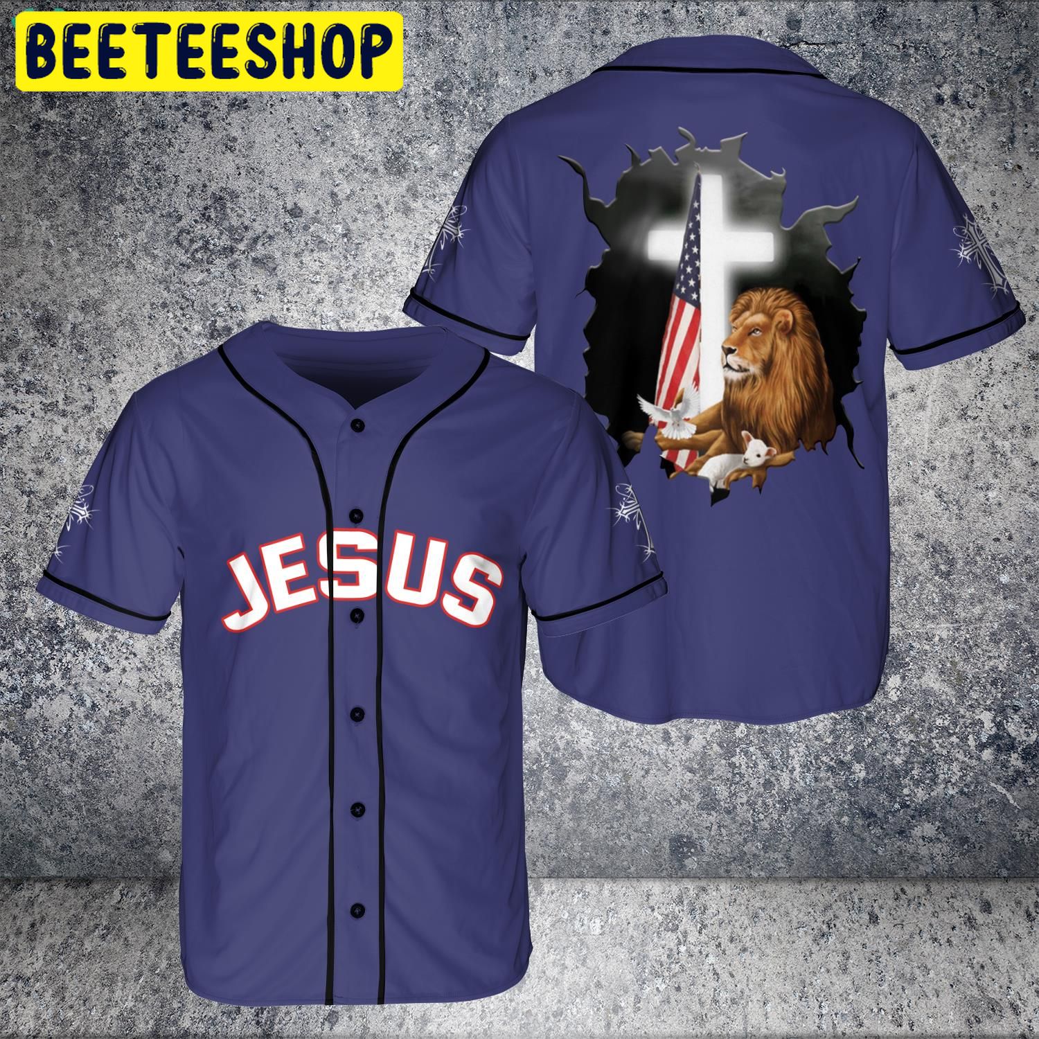 Custom Christian And Lion Jesus Amazing Cross Trending Jersey Baseball