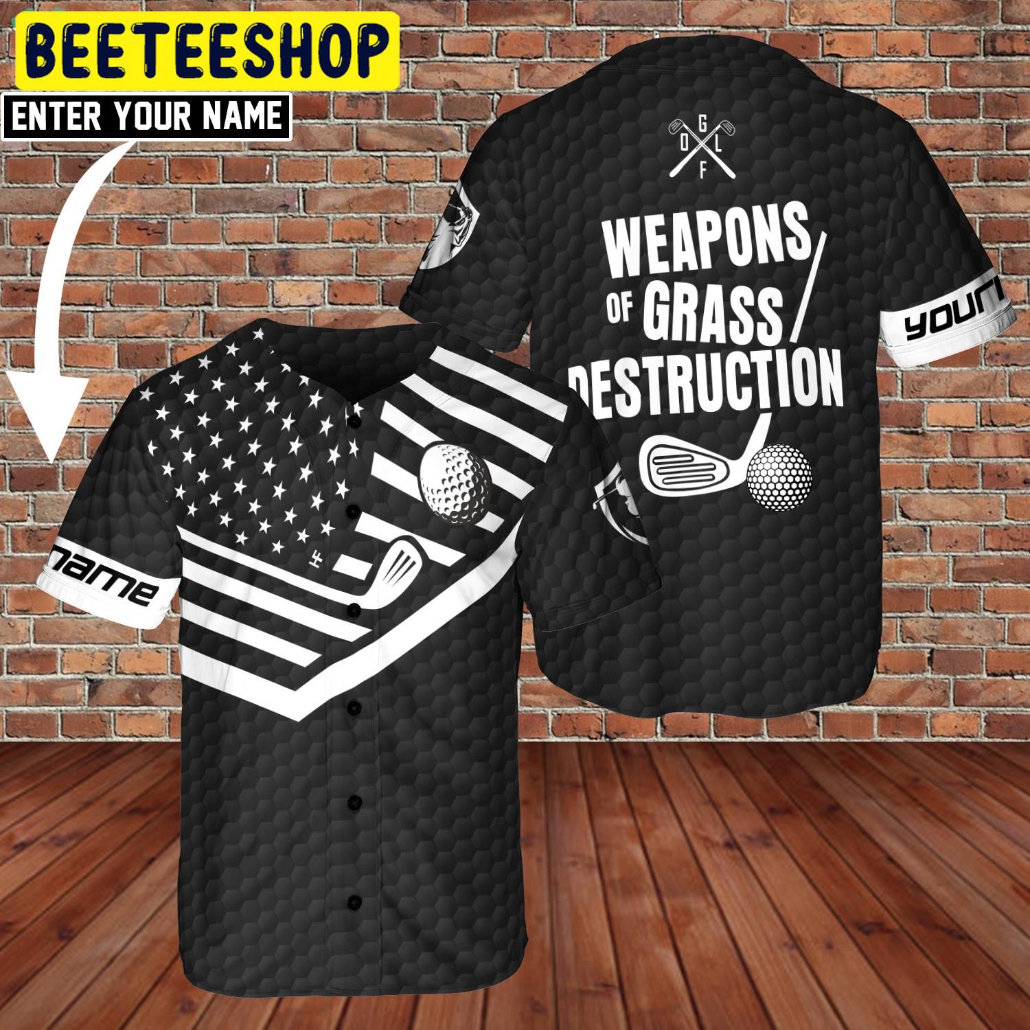 Custom Name Golf Weapons Of Grass Destruction Trending Jersey Baseball