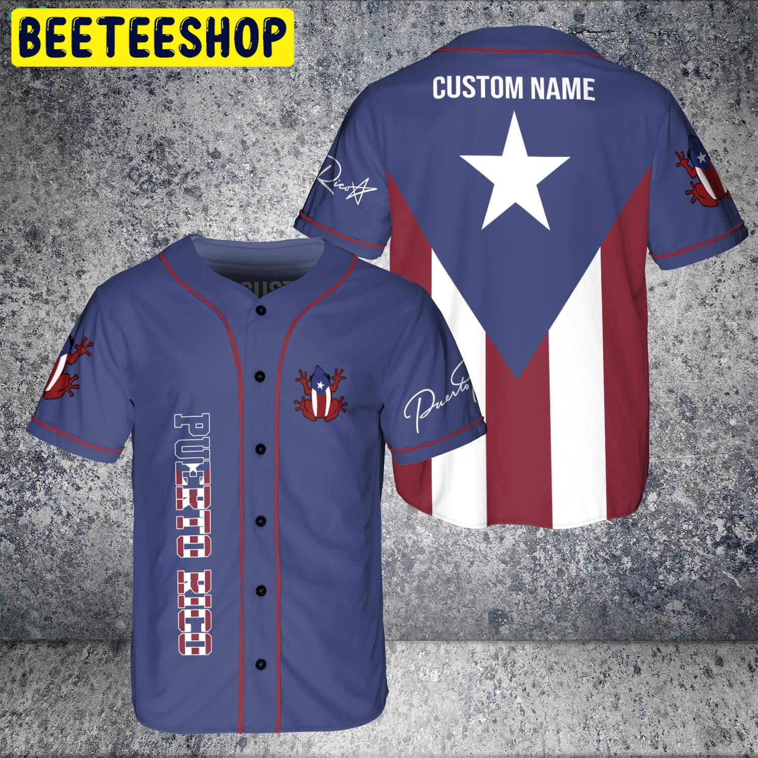 Custom Name Puerto Rico Flag Estado Libre Asociado Trending Jersey Baseball