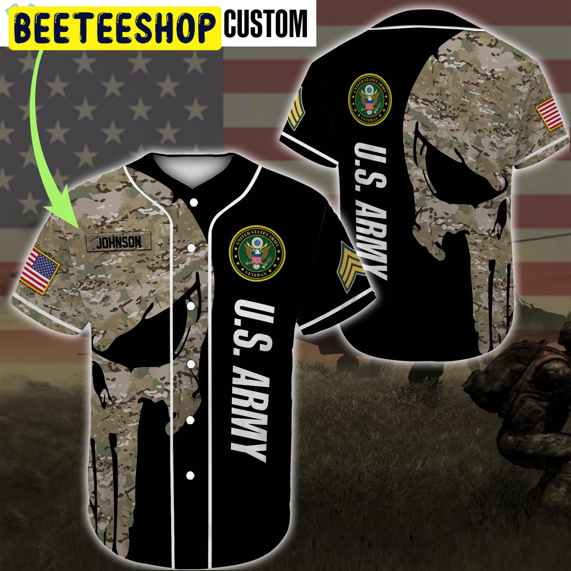 Custom Name United States Army Veteran Trending Jersey Baseball