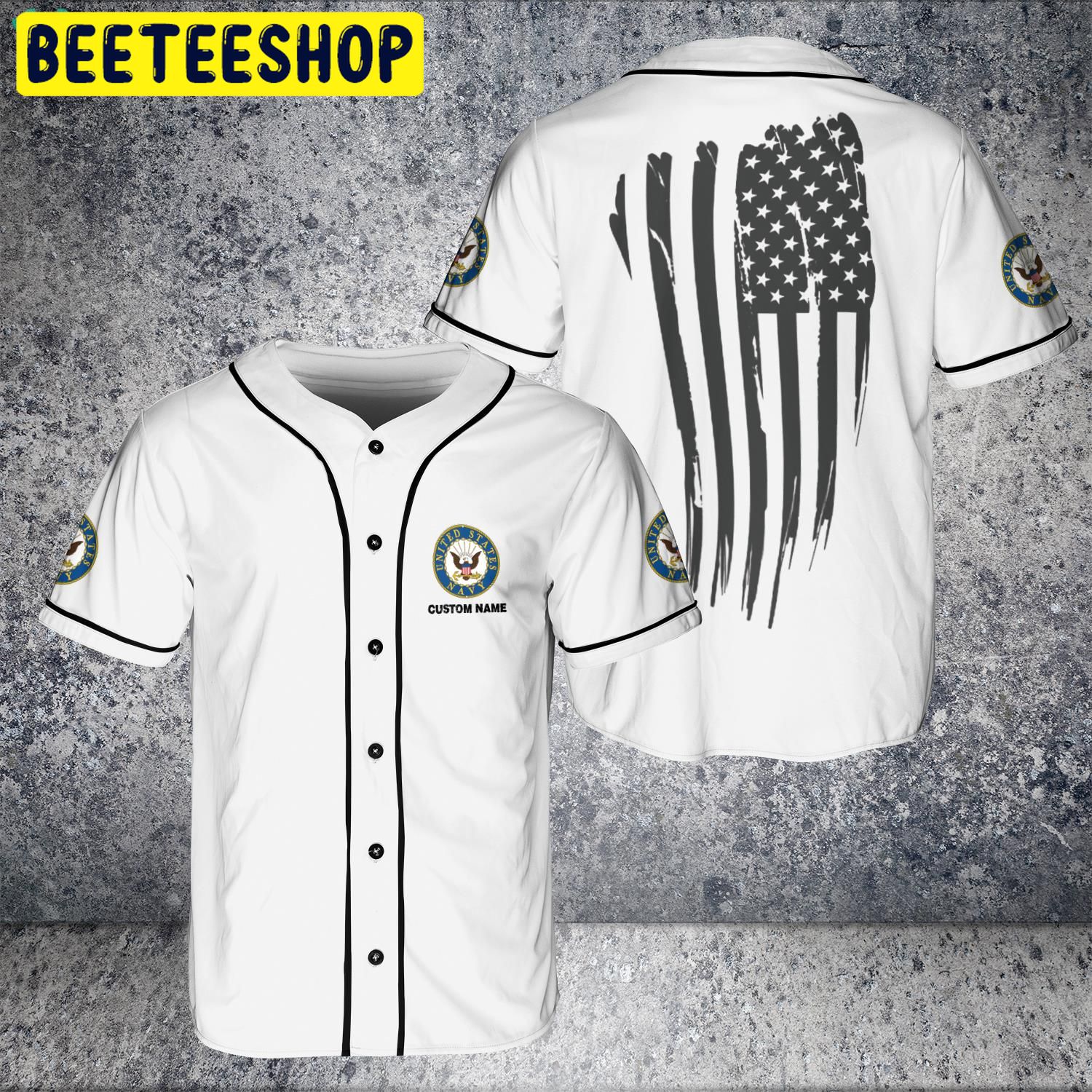 Custom Name United States Navy Casual US Flag Trending Jersey Baseball