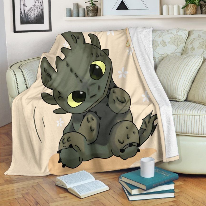 Cute Baby Toothless Fleece Blanket Throw Blanket