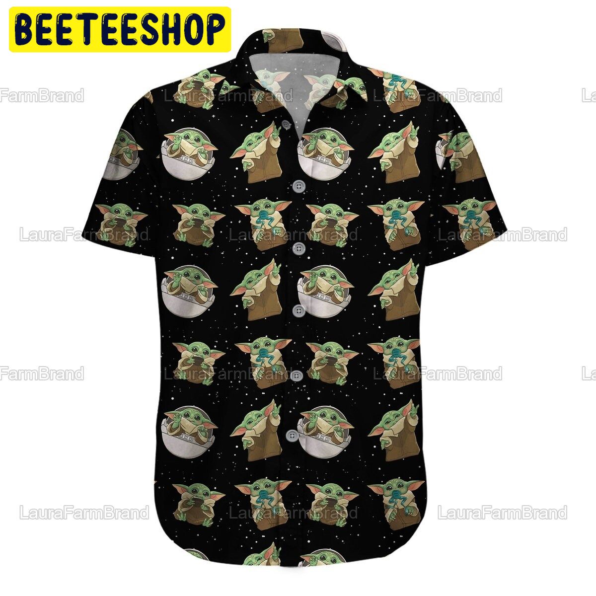 Baltimore Orioles Baby Yoda Summer Button Up Hawaiian Shirt –