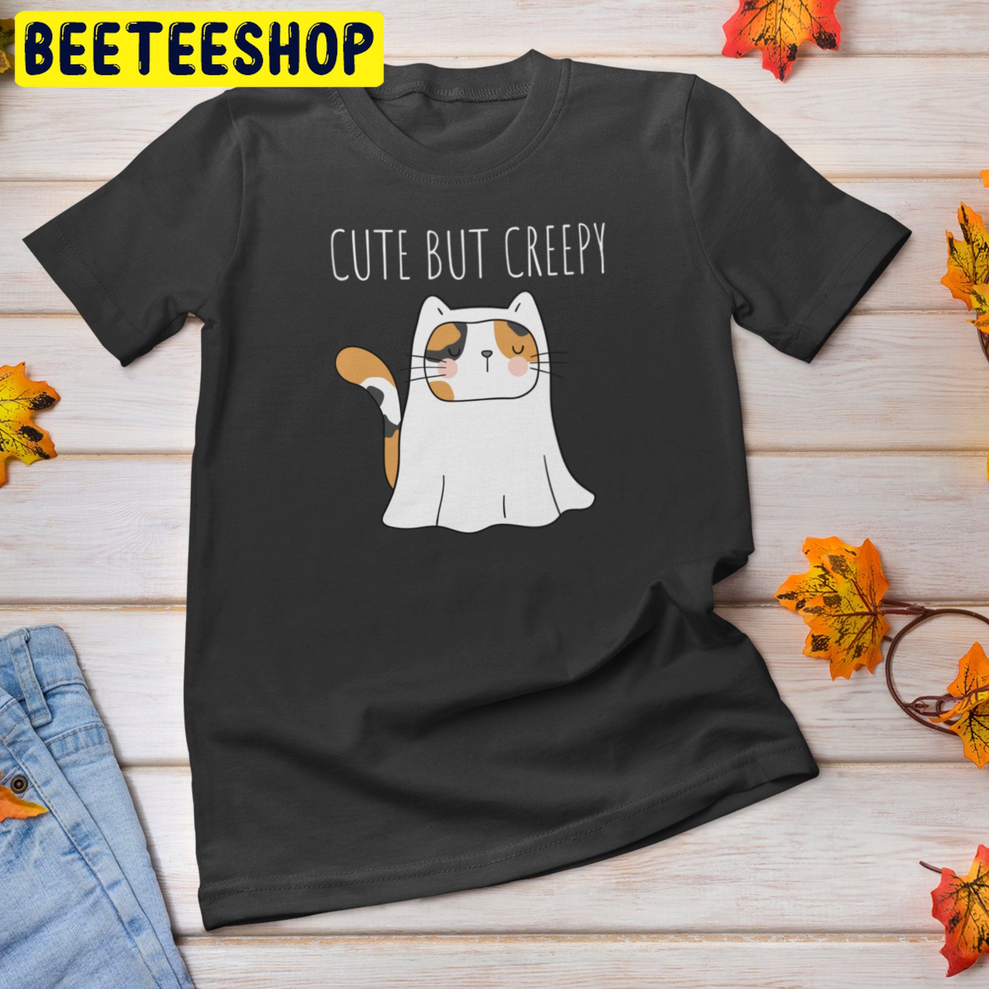 Cute But Creepy Halloween Cute Kawaii Cat Trending Unisex Shirt