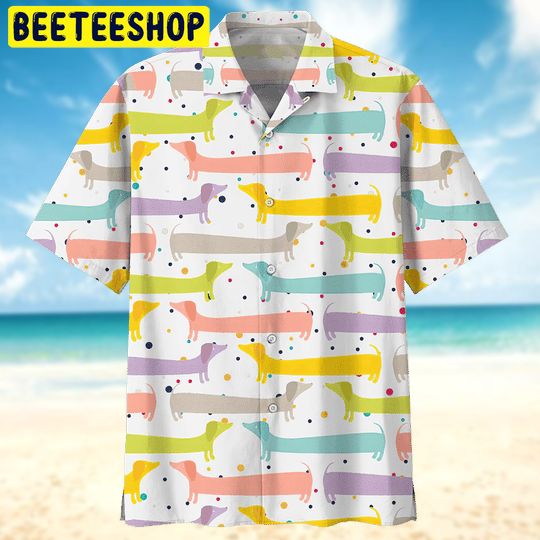 Cute Dachshund 3D All Over Printed Trending Hawaiian Shirt