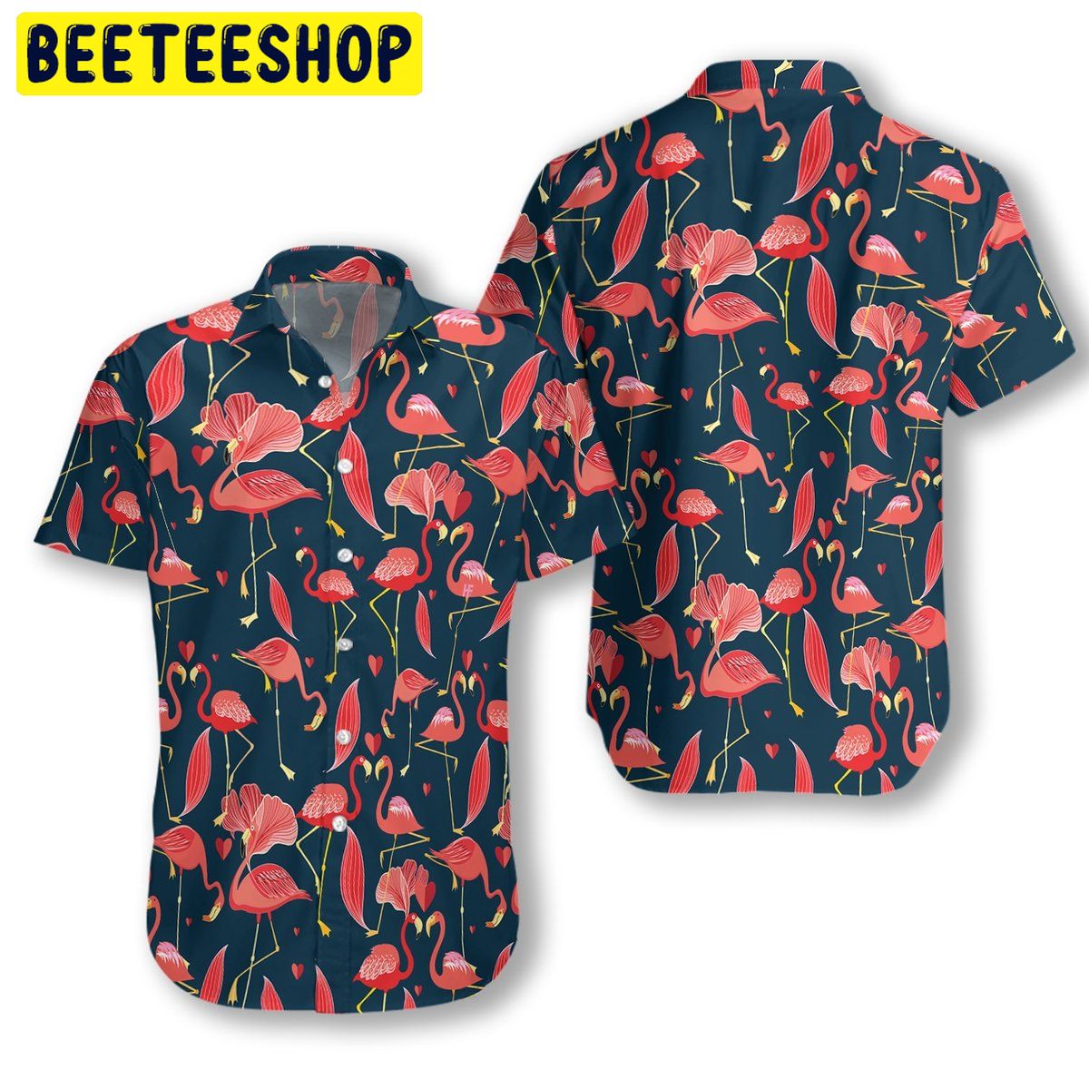 Cute Flamingo 3D All Over Printed Trending Hawaiian Shirt