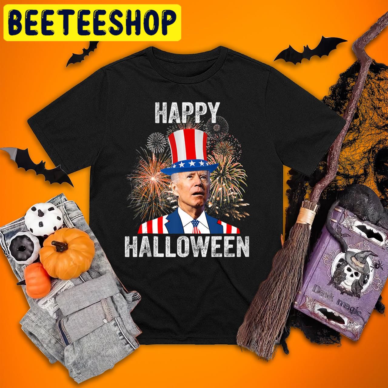 Cute Funny Happy October Fan Joe Biden Halloween Trending Unisex T-Shirt