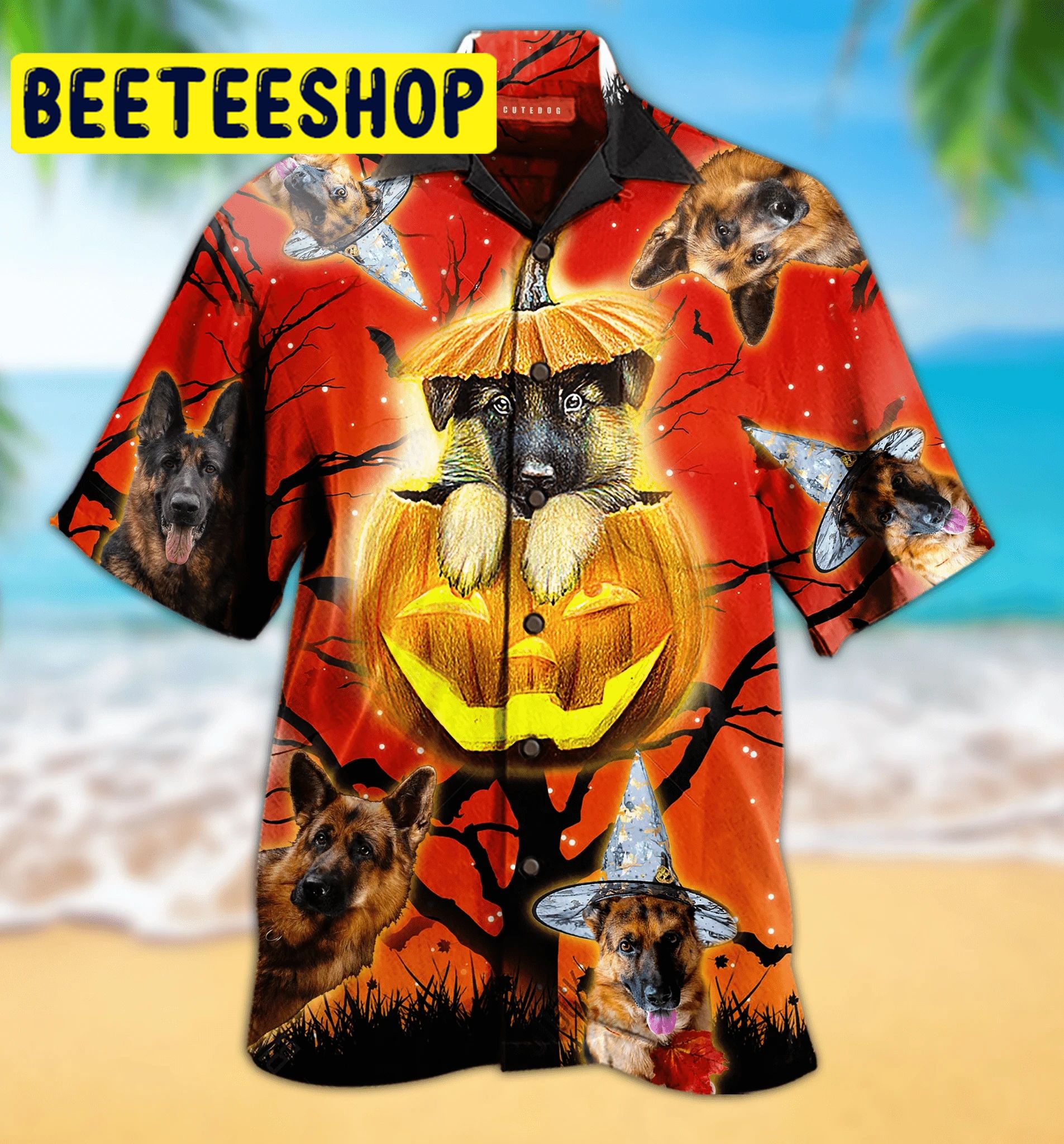 Cute German Shepherd Dog Hawaiian Shirt