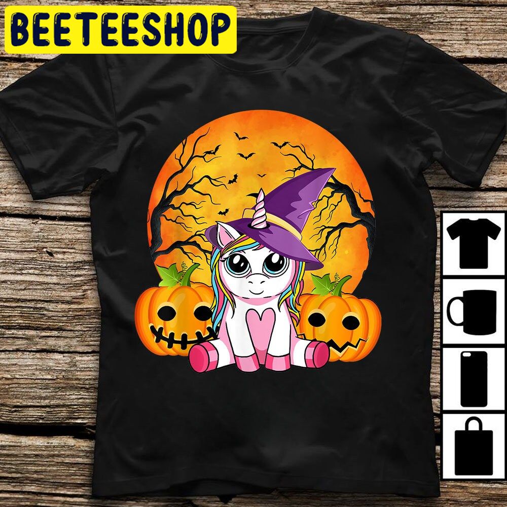 Cute Halloween Witchy Unicorn Trending Unisex Shirt