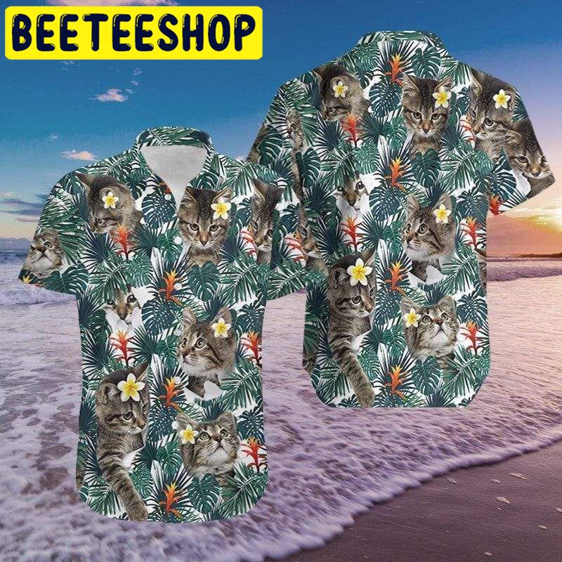 Cute Little Cat Tropical Hawaiian Shirt