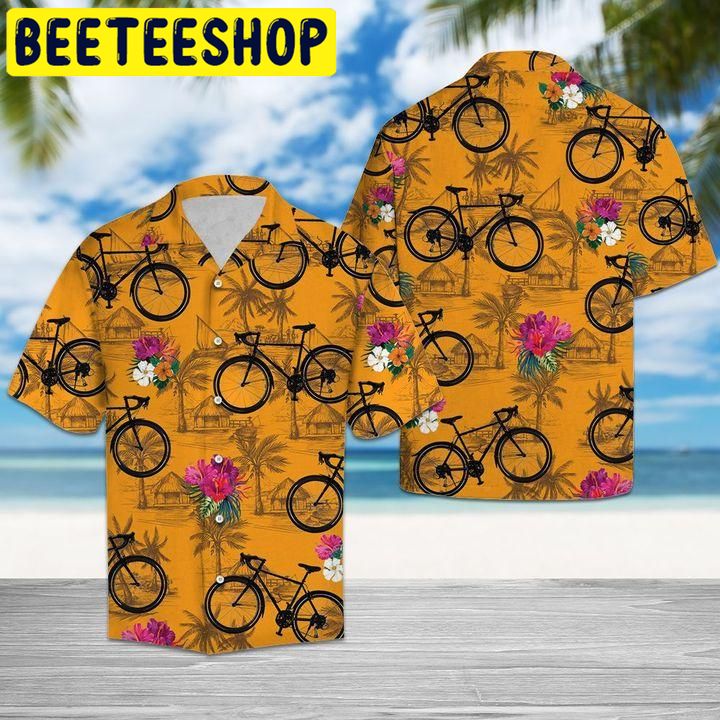 Cycling Tropical Flowers Hawaiian Shirt