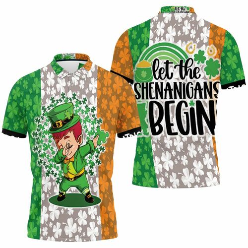 Dabbing Baby Leprechaun Saint Patrick Day 3D All Over Print Polo Shirt