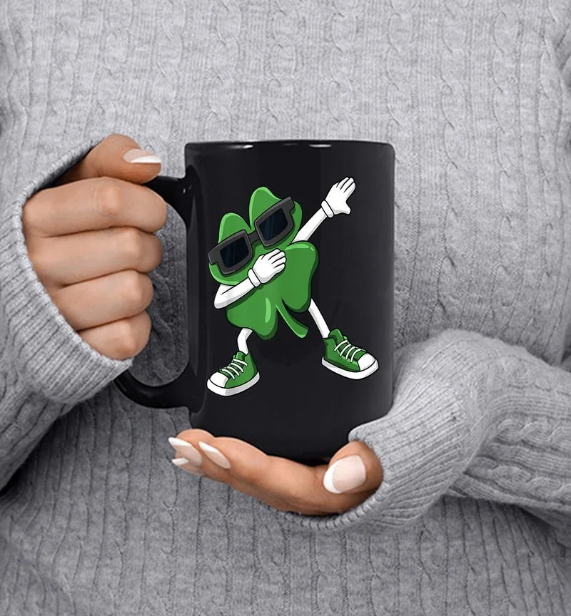 Dabbing Shamrock St Patrick 039s Day Funny Boys Girls Kids Dab Mug