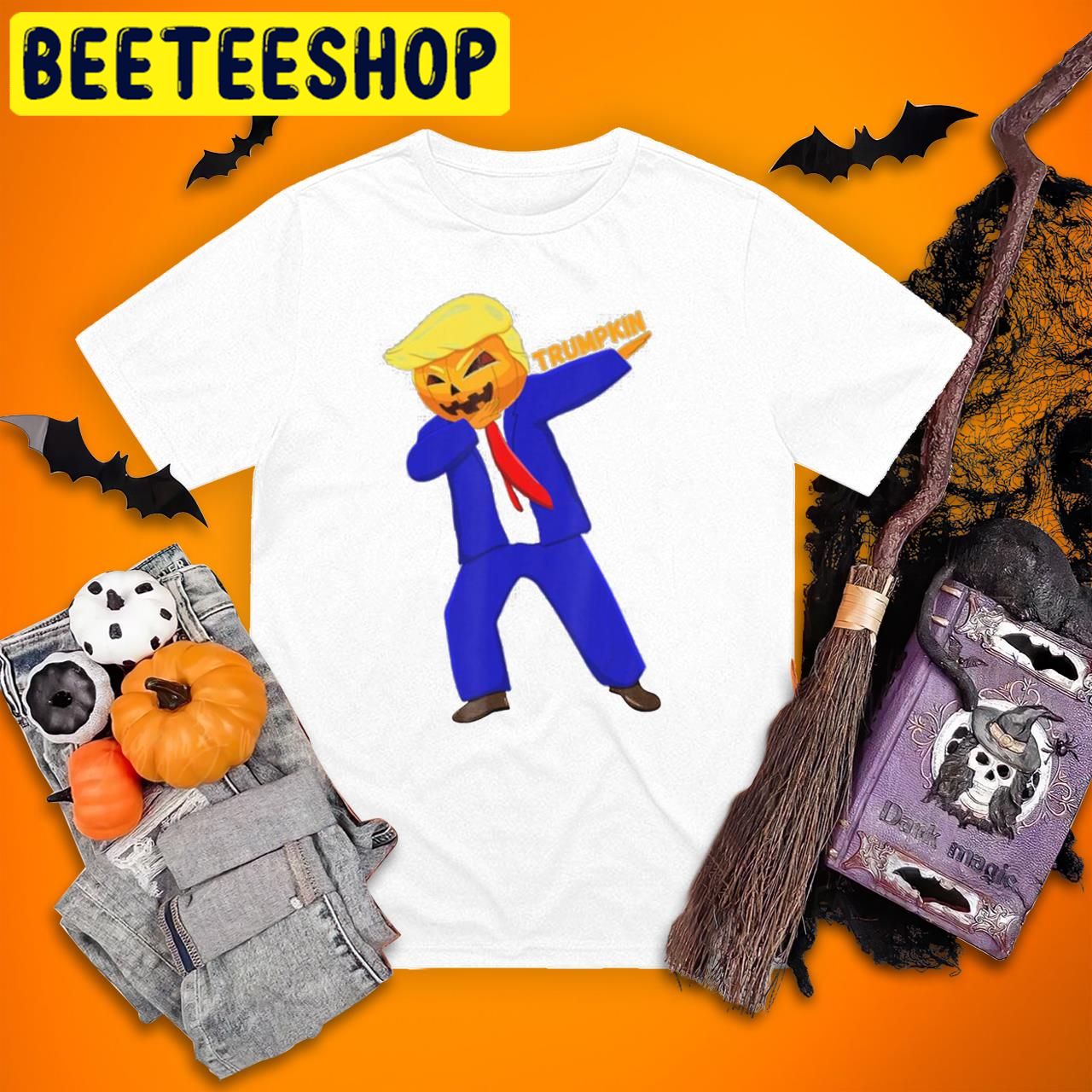 Dabbing Trumpkin Funny Trumps Halloween Trending Unisex T-Shirt