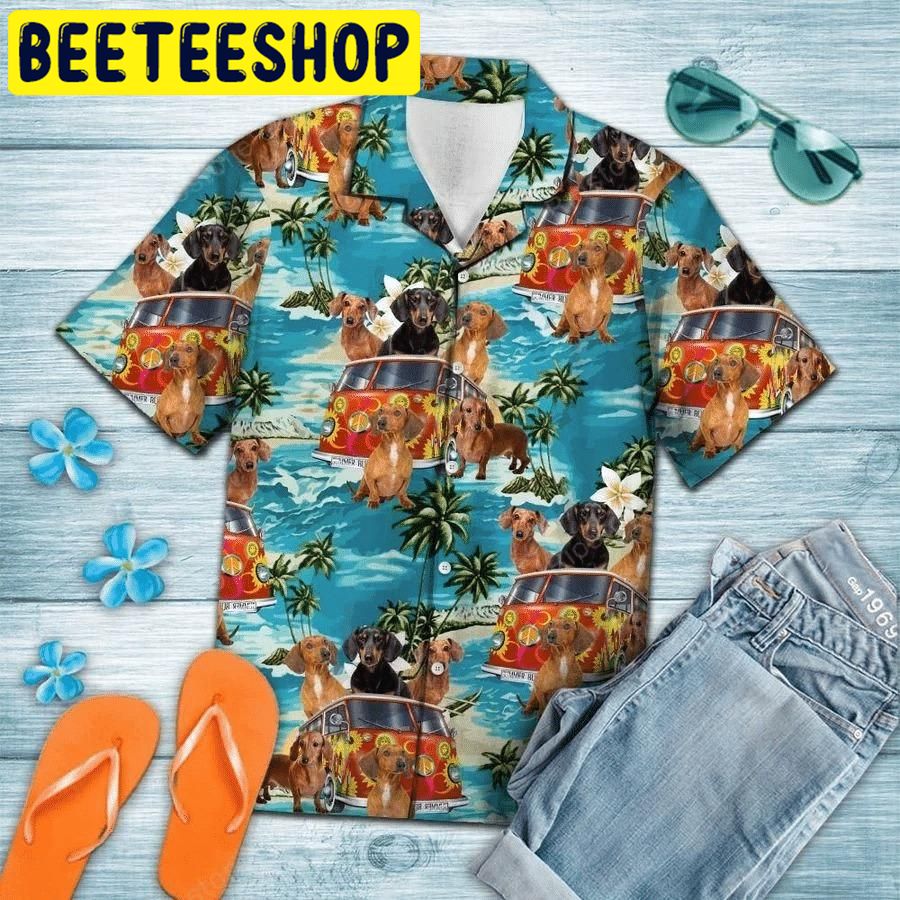 Dachshund Hippie Summer Hawaiian Shirt