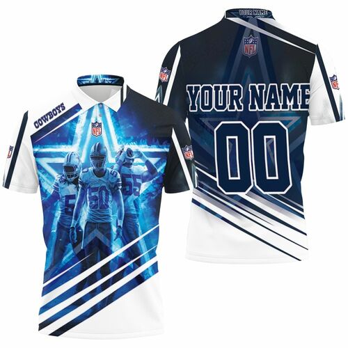 Dallas Cowboys Jaylon Smith 54 Sean Lee 50 Leighton Vander Esch 55 3d Personalized 3D All Over Print Polo Shirt