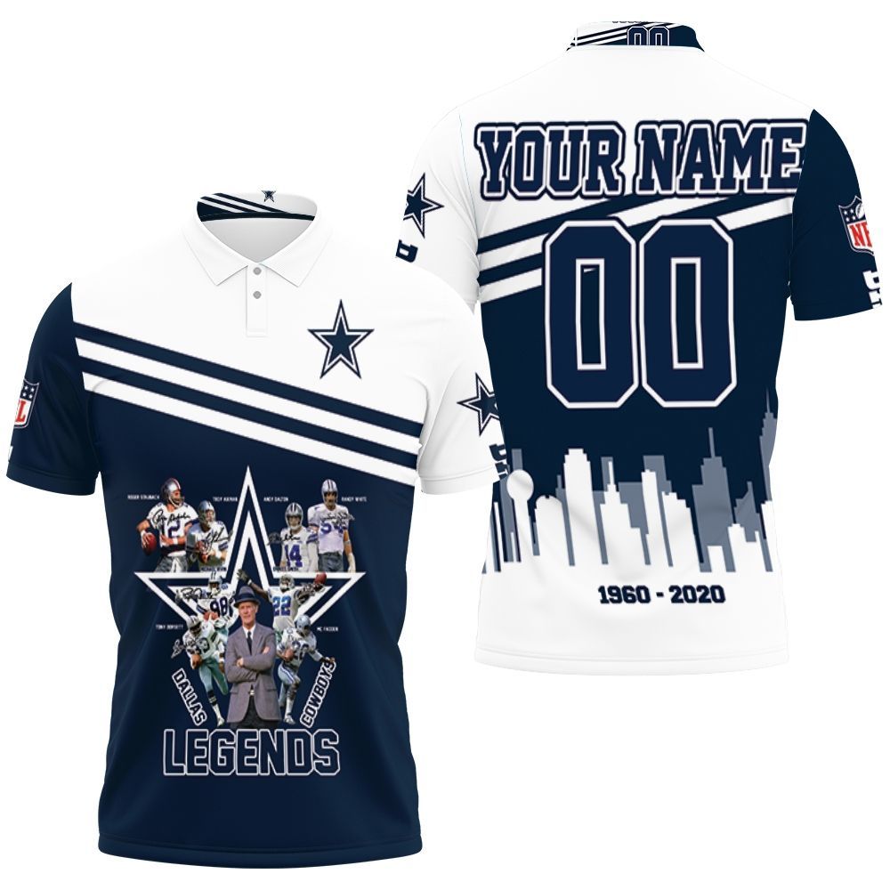 Dallas Cowboys Legends Signature 60th Anniversary For Fan Personalized 3D All Over Print Polo Shirt