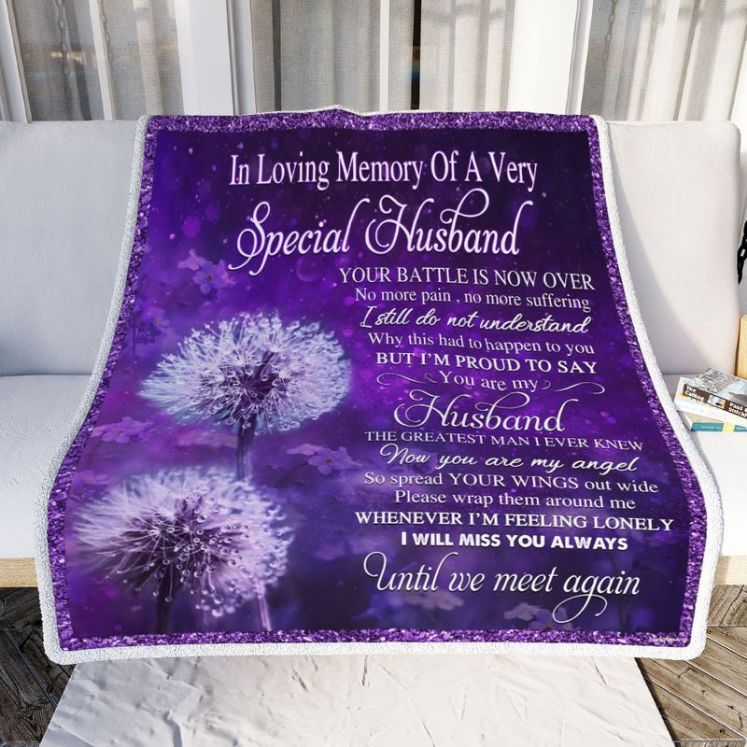 Dandelion In Loving Memory Of A Very Special Husband Comfy Sofa Throw Blanket