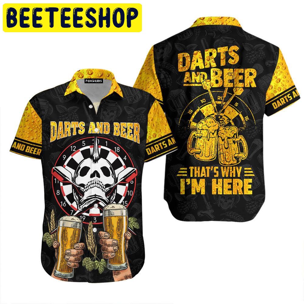 Darts And Beer That Why I Am Here Hawaiian Shirt