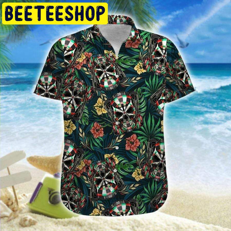 Darts Skull Hawaiian Shirt