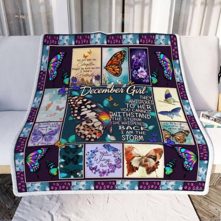 December Girl Butterfly Comfy Sofa Throw Blanket