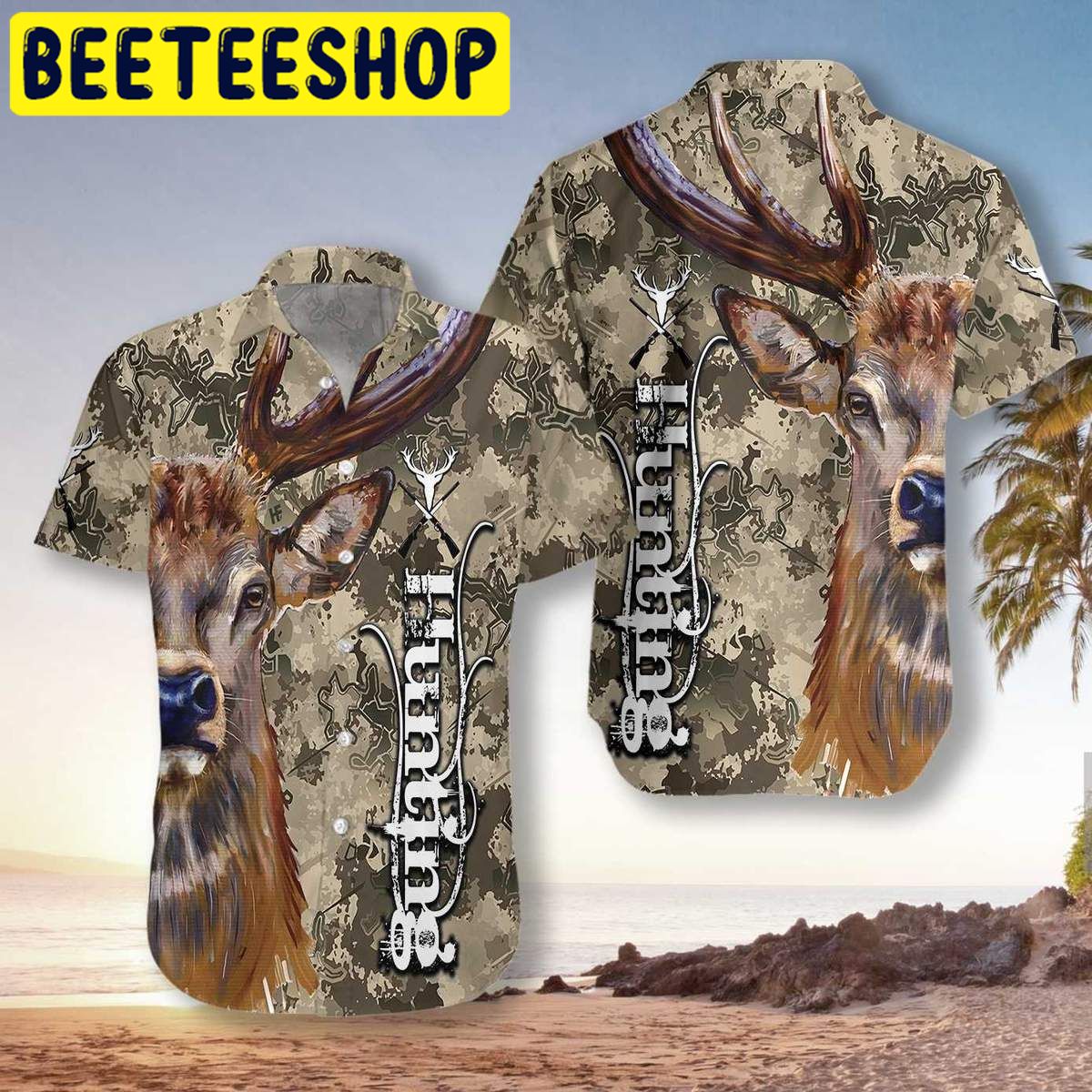 Deer And Camo Hunting Unisex Hawaiian Shirt