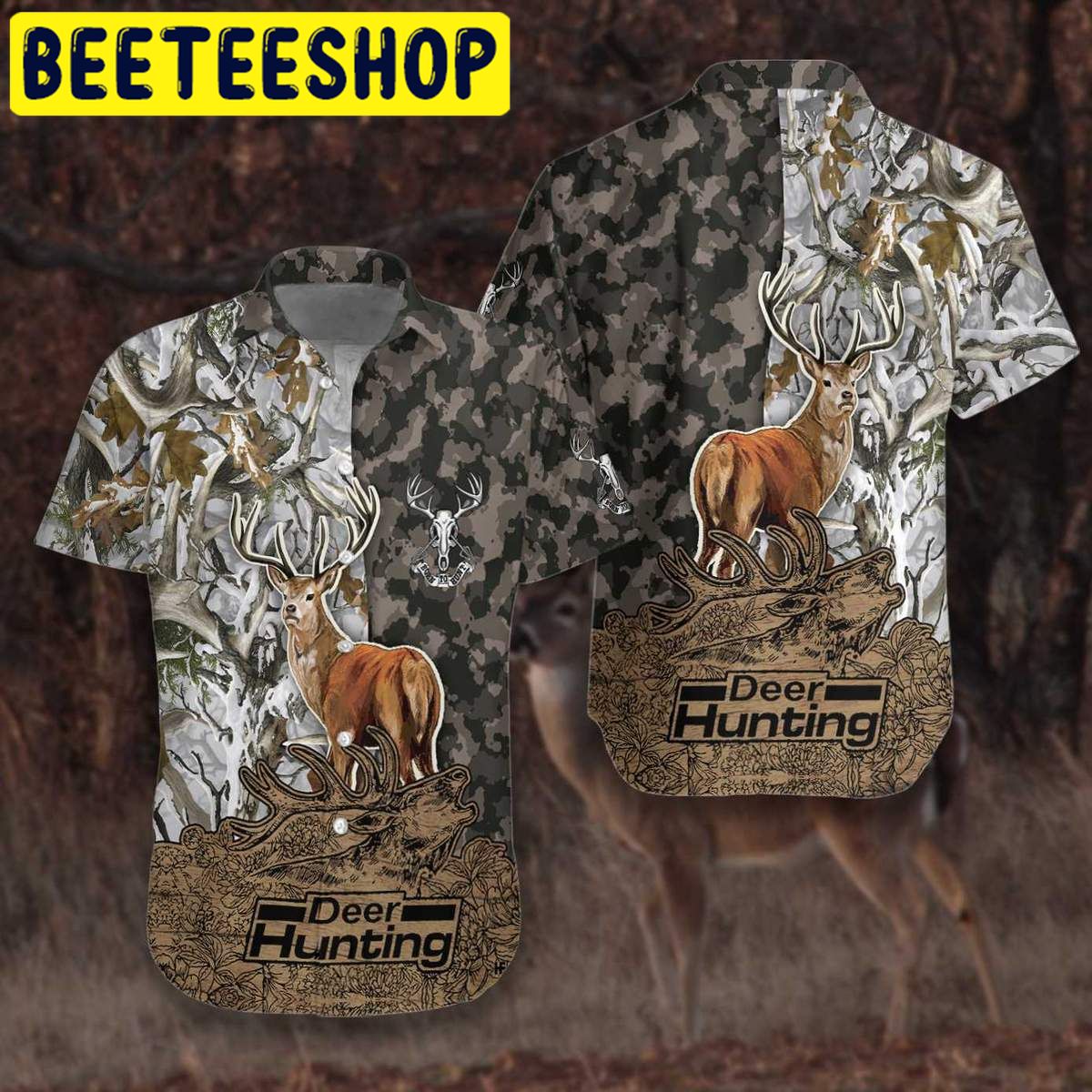 Deer Camouflage Bow Hunting Unisex Hawaiian Shirt